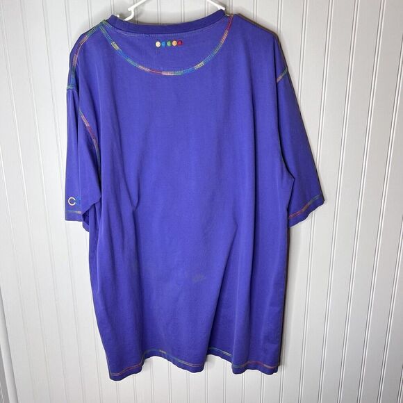 COOGI Colorful Embroidered Men's Sz XL Purple Short Sleeve T Shirt Baggy - Picture 7 of 12